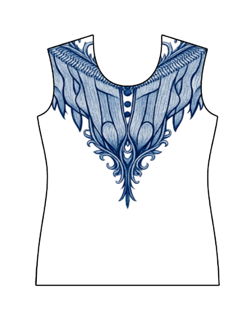 Women's Indigo Artistry Crew Neck Classic T-Shirt