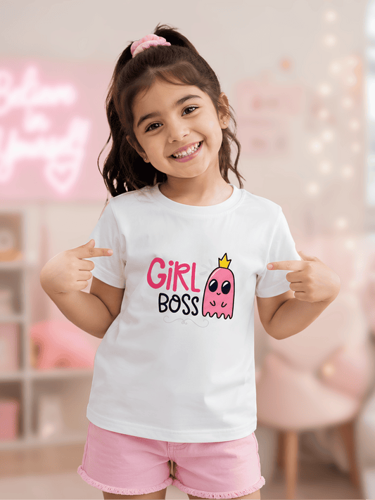 For kids: “Girl Boss” Girl's Crew Neck T-Shirt
