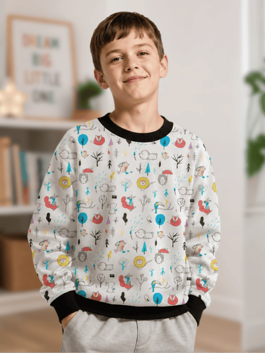 “Tiny Adventures” All-Over Print Kids Sweatshirt