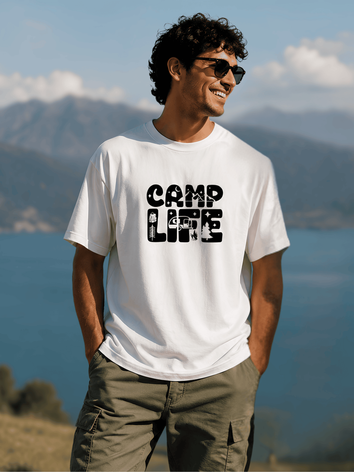 “Camp Life” Graphic Crew Neck Unisex T-Shirt