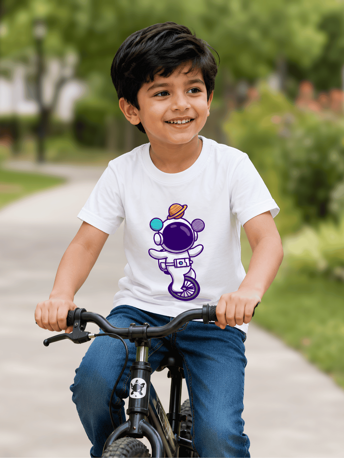 For Kids: Little Astronaut Explorer Boy's Crew Neck T-Shirt