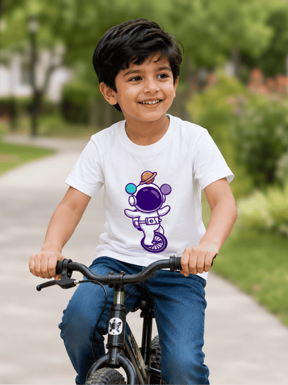 For Kids: Little Astronaut Explorer Boy's Crew Neck T-Shirt