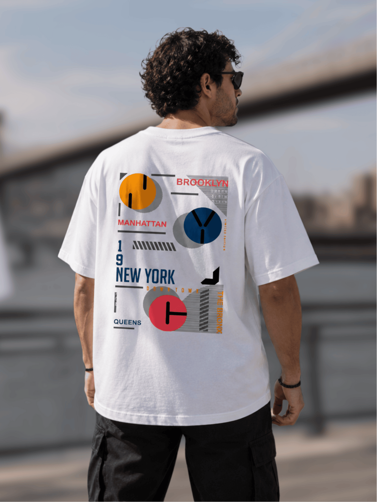 "NYC Metro Blueprint" Oversized Classic T-Shirt