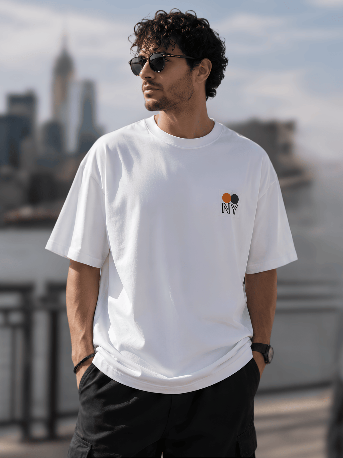 "NYC Metro Blueprint" Oversized Classic T-Shirt