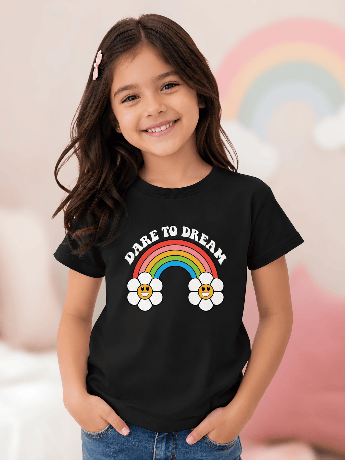For kids: “Dare To Dream” Girl's Crew Neck T-Shirt