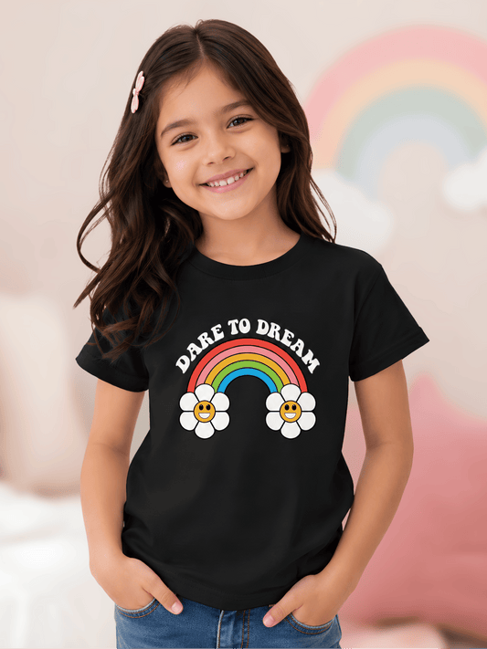 For kids: “Dare To Dream” Girl's Crew Neck T-Shirt