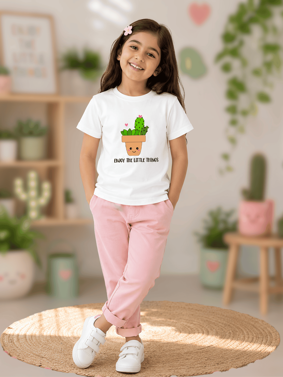 "Enjoy The Little Things" Girl's Crew Neck T-Shirt