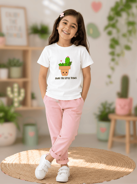 "Enjoy The Little Things" Girl's Crew Neck T-Shirt
