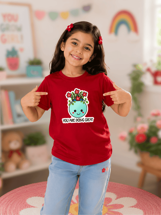 For kids: “You’re Doing Great” Girl's Crew Neck T-Shirt