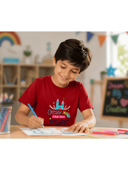 For kids: “Create Your Own Magic” Boy's Crew Neck T-Shirt