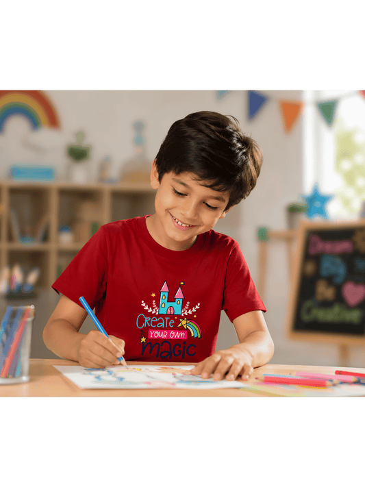 For kids: “Create Your Own Magic” Boy's Crew Neck T-Shirt