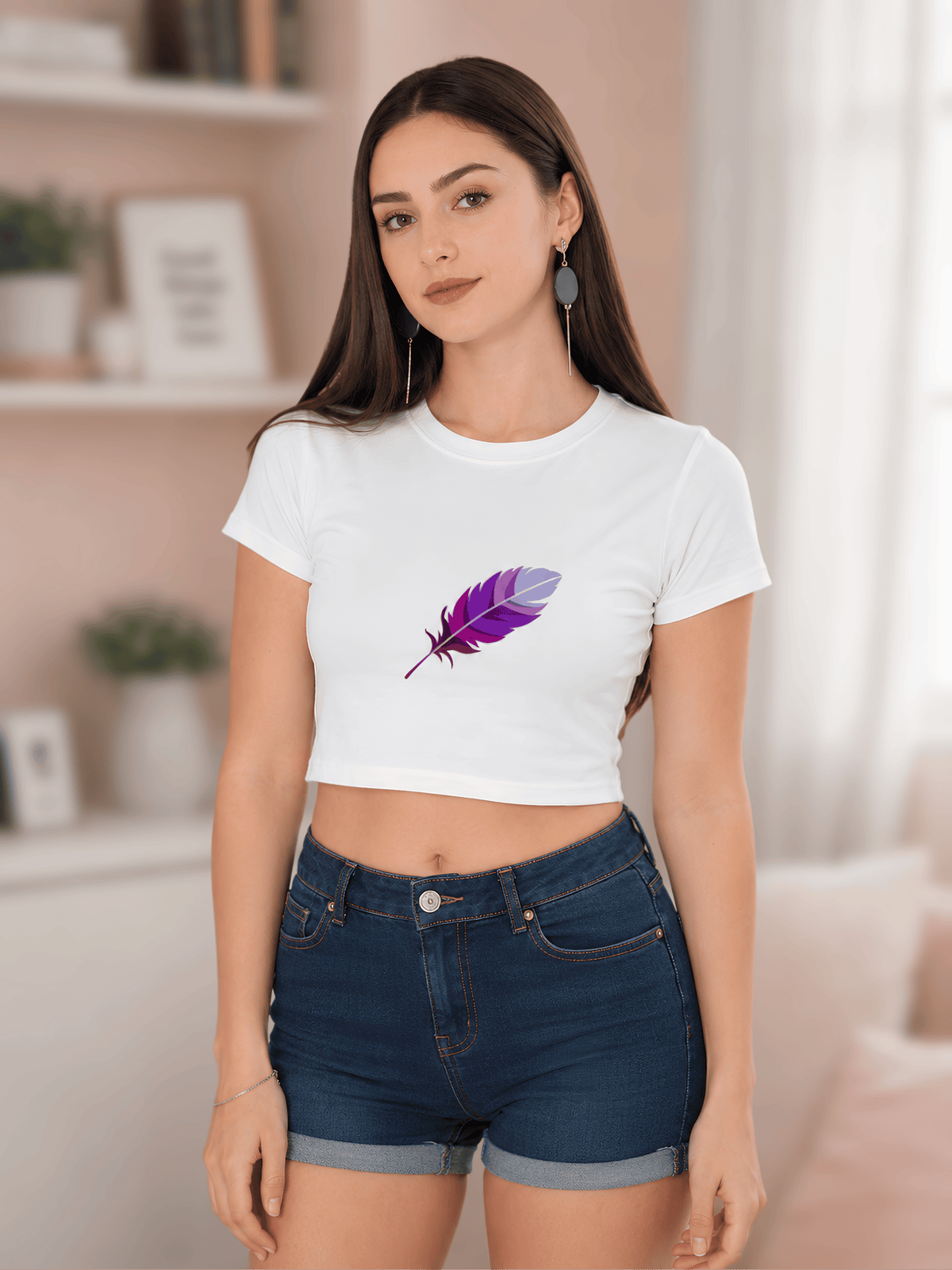 Free Spirit Feather Crop Top