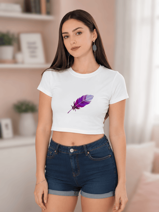 Free Spirit Feather Crop Top