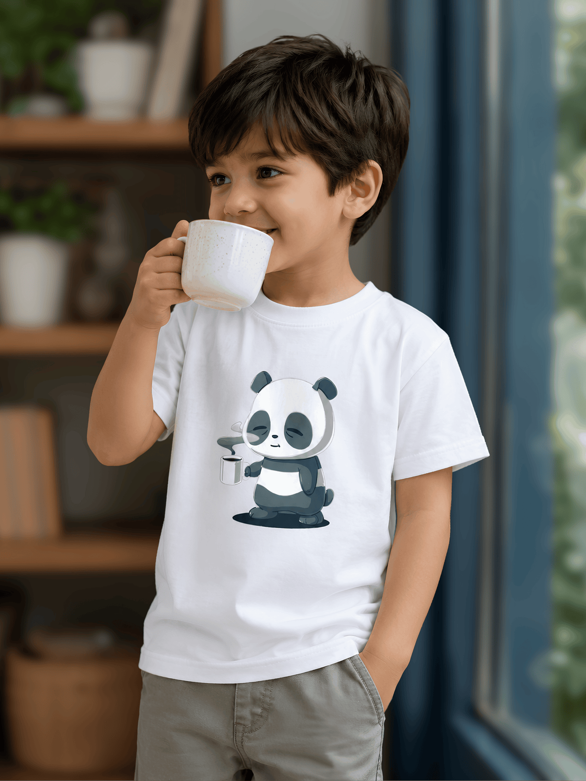For Kids: Boy’s Crew Neck T-Shirt – Panda Chill