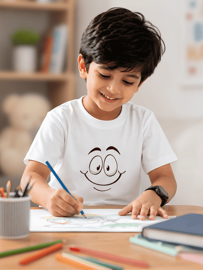 For Kids: "Happy Face Explorer" Boy's Crew Neck T-Shirt