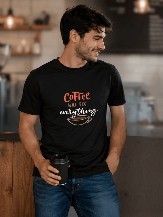 "Coffee Fixes Everything" Unisex Classic Crew T-Shirt