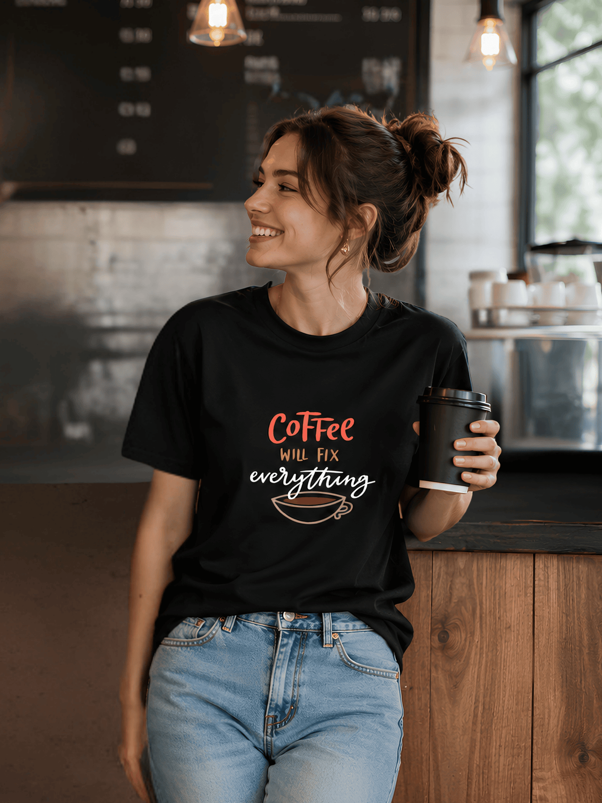 "Coffee Fixes Everything" Unisex Classic Crew T-Shirt