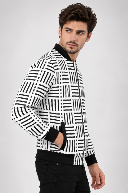 Mono Grid AOP Bomber Jacket