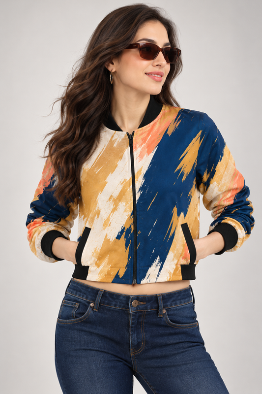Golden Strokes Women’s AOP Bomber Jacket