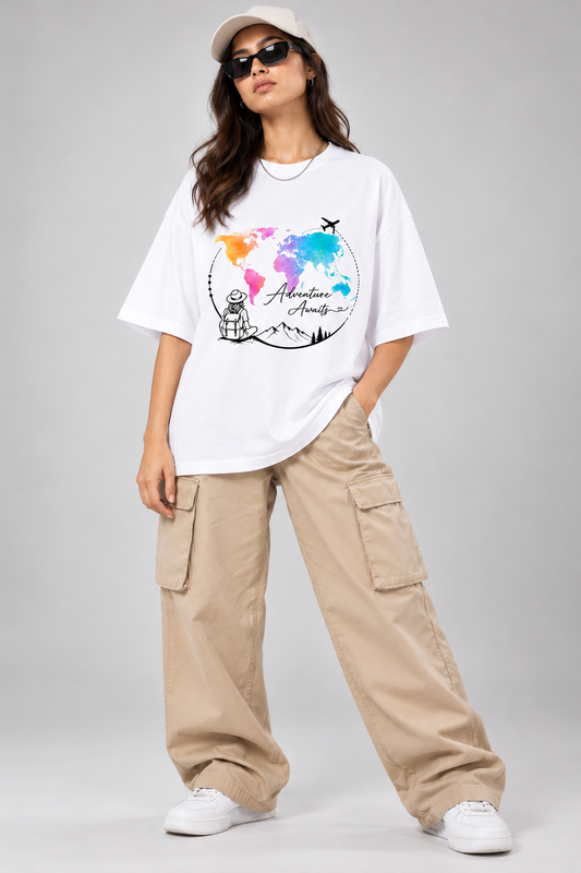 Adventure Awaits Unisex Oversized Standard T-Shirt