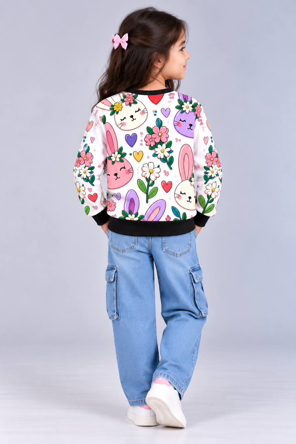 Bunny Bloom Kids AOP Sweatshirt