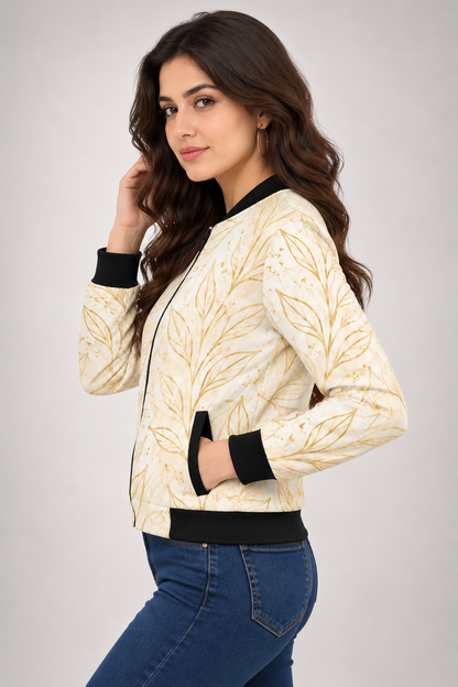 Golden Botanica Women’s AOP Bomber Jacket