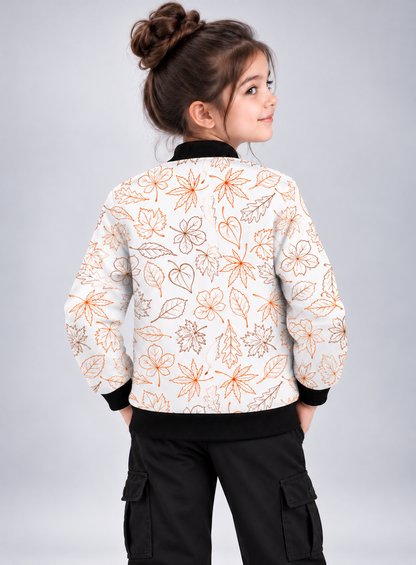Autumn Leaves AOP Kids Bomber Jacket