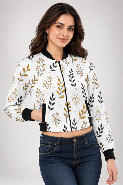 Golden Botanica Women’s AOP Bomber Jacket
