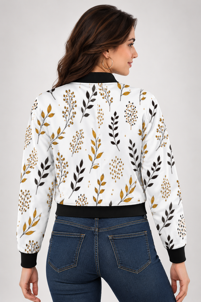 Golden Botanica Women’s AOP Bomber Jacket