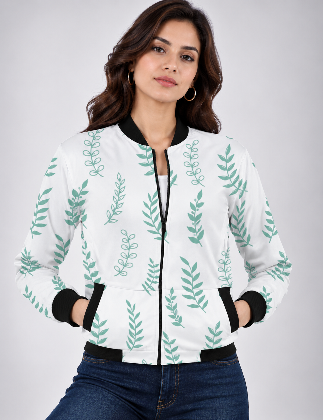 Sage Serenity Women’s AOP Bomber Jacket