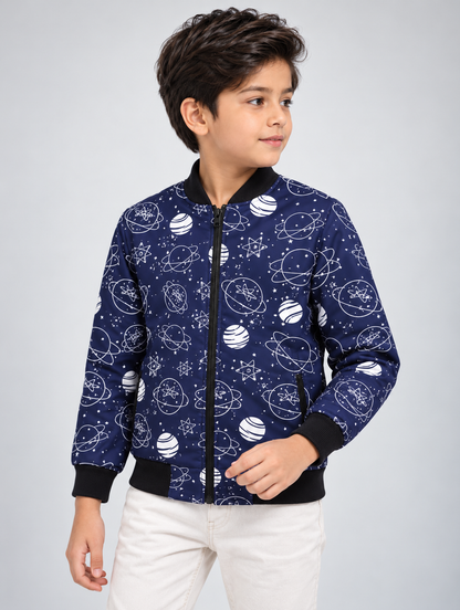 Cosmic Explorer AOP Kids Bomber Jacket