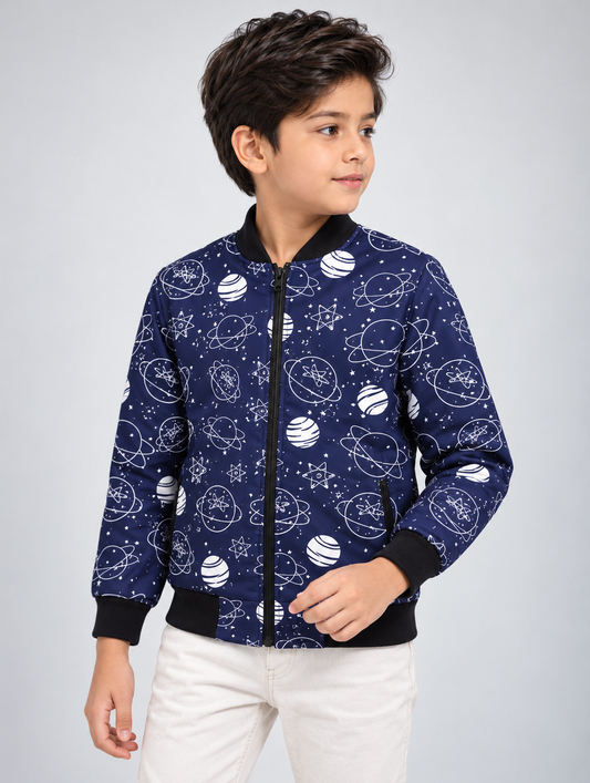 Cosmic Explorer AOP Kids Bomber Jacket