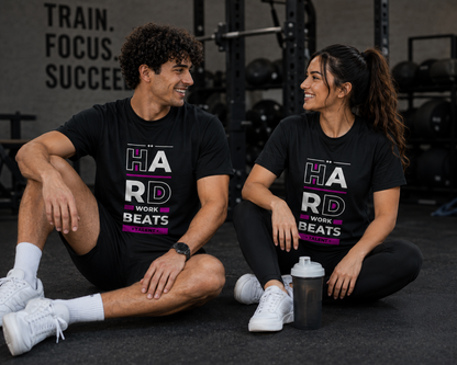 “Hard Work Beats Talent” Unisex Standard Crew T-Shirt