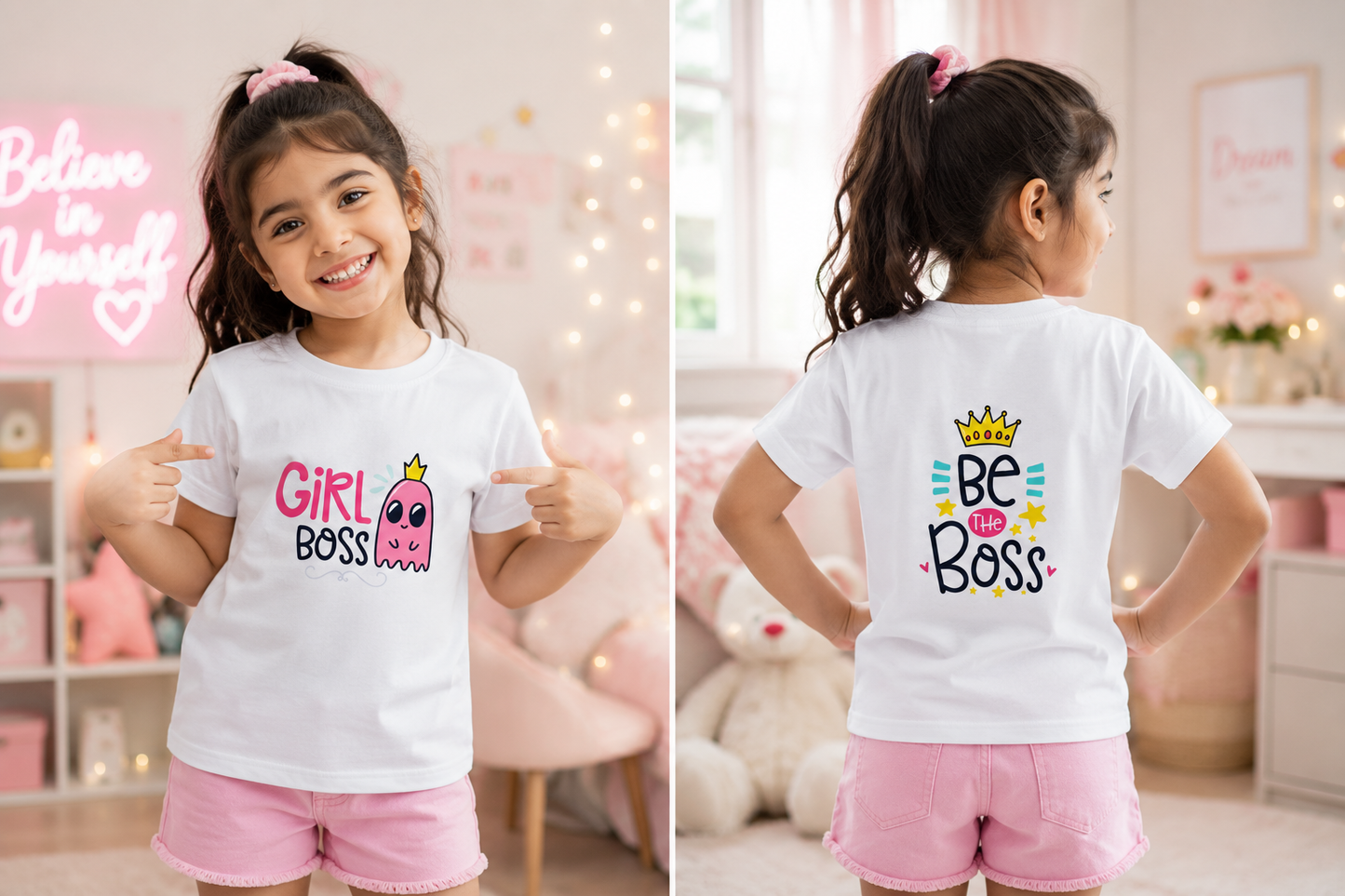 For kids: “Girl Boss” Girl's Crew Neck T-Shirt