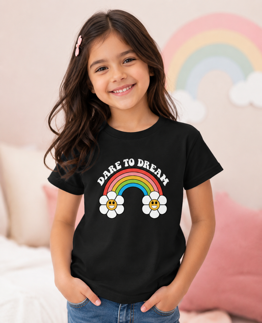 For kids: “Dare To Dream” Girl's Crew Neck T-Shirt