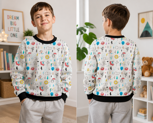 “Tiny Adventures” All-Over Print Kids Sweatshirt