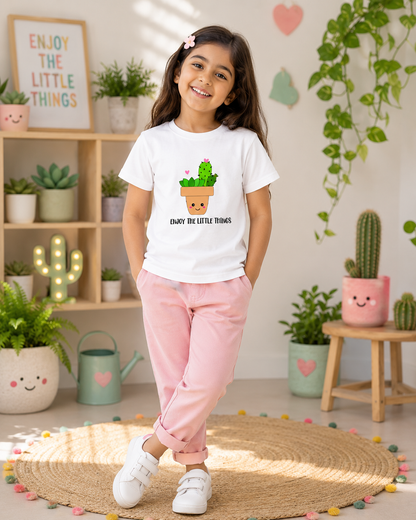 "Enjoy The Little Things" Girl's Crew Neck T-Shirt