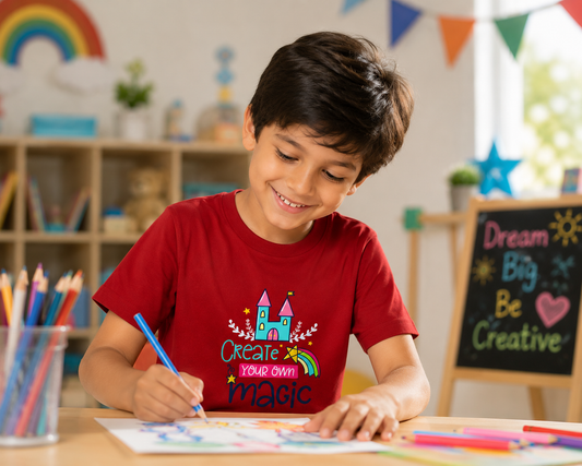 For kids: “Create Your Own Magic” Boy's Crew Neck T-Shirt