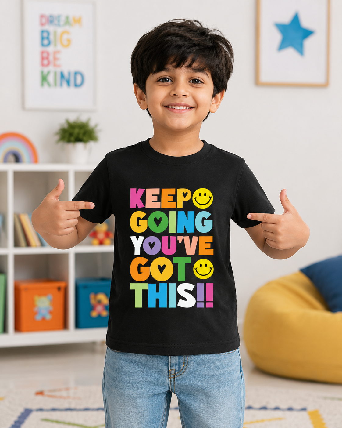 For kids: "Keep Going, You've Got This!" Boy's Crew Neck T-Shirt