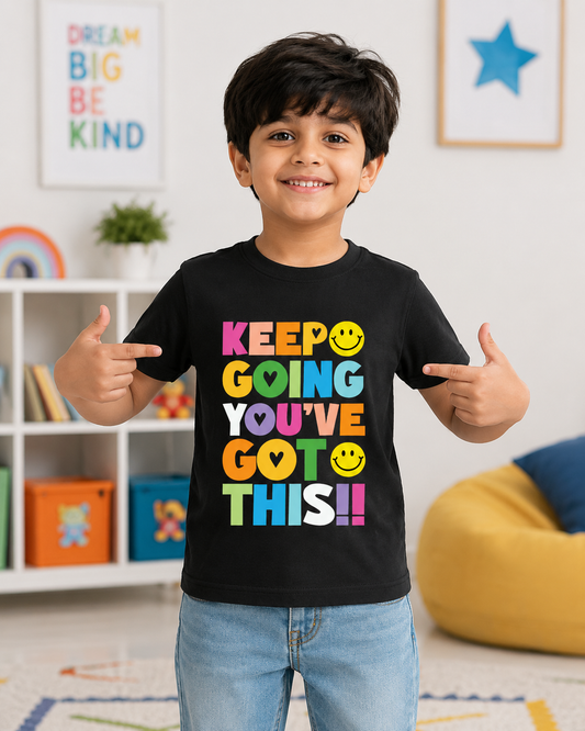 For kids: "Keep Going, You've Got This!" Boy's Crew Neck T-Shirt