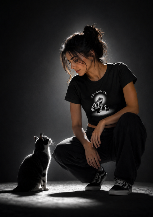 Girl & Cat Bond Baby Tee