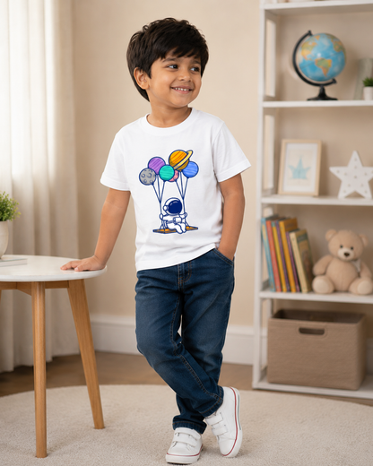For kids: "Astronaut Sky Ride" kid's Crew Neck T-Shirt