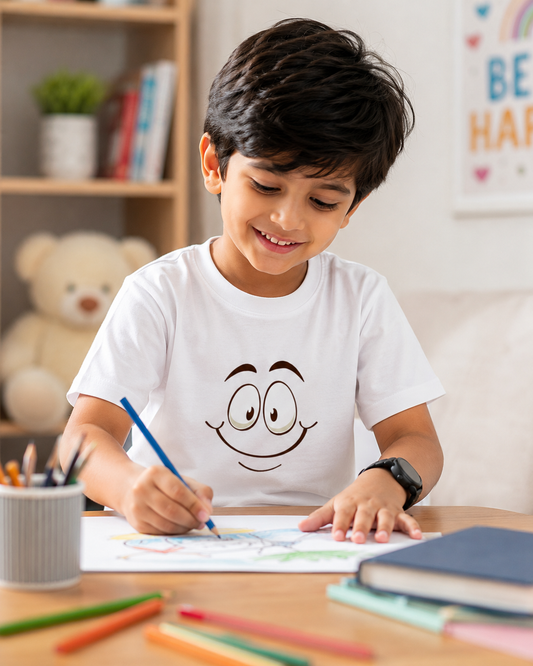 For Kids: "Happy Face Explorer" Boy's Crew Neck T-Shirt