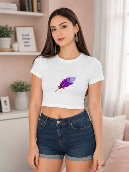 Free Spirit Feather Crop Top