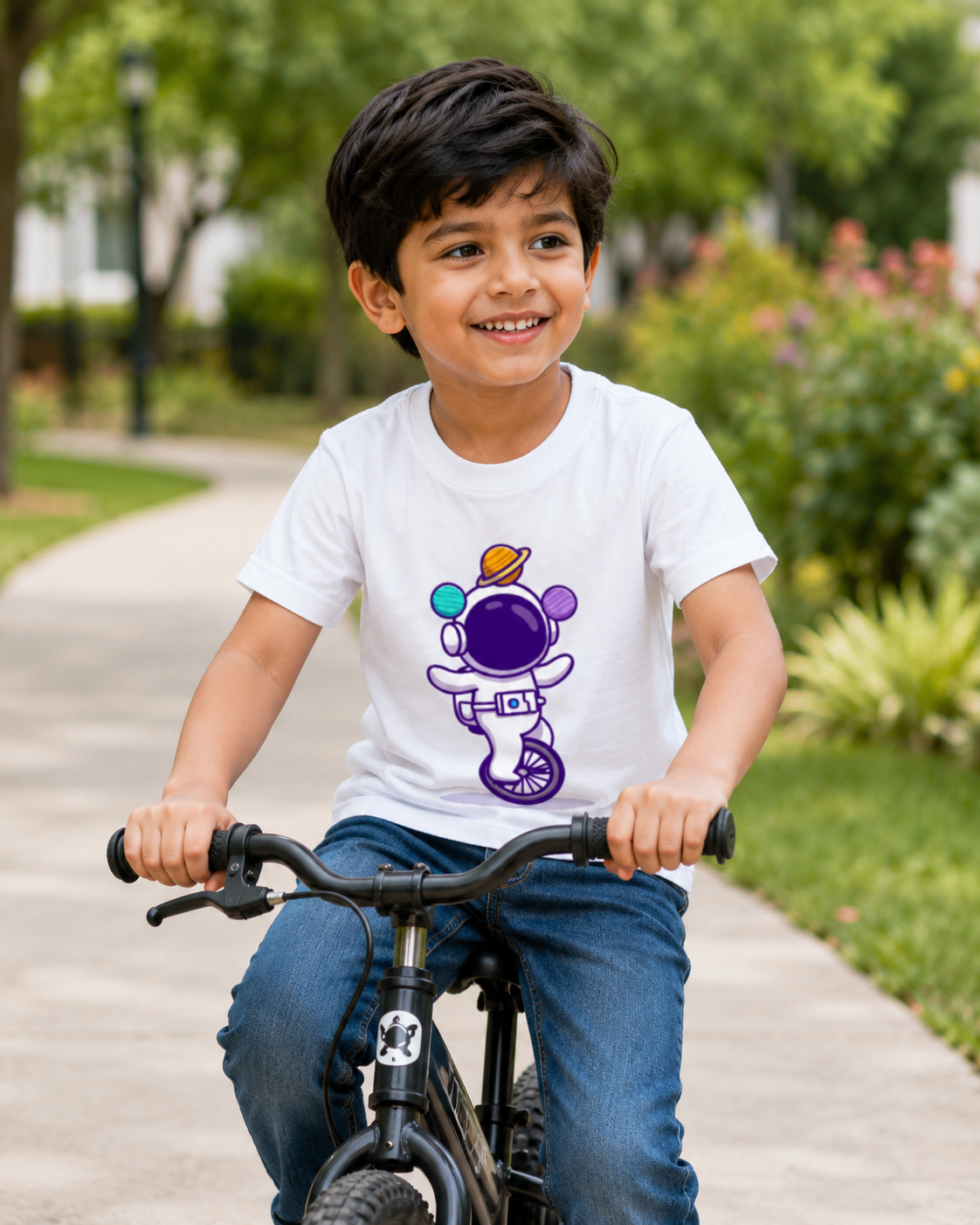 For Kids: Little Astronaut Explorer Boy's Crew Neck T-Shirt