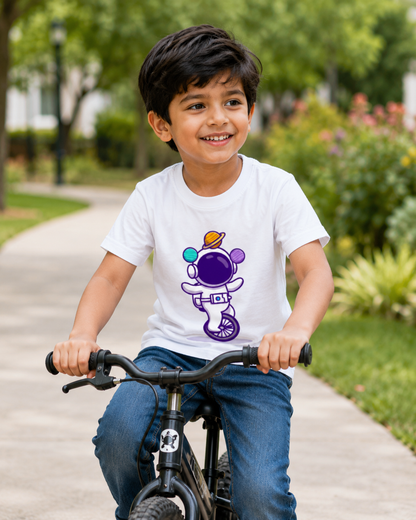 For Kids: Little Astronaut Explorer Boy's Crew Neck T-Shirt