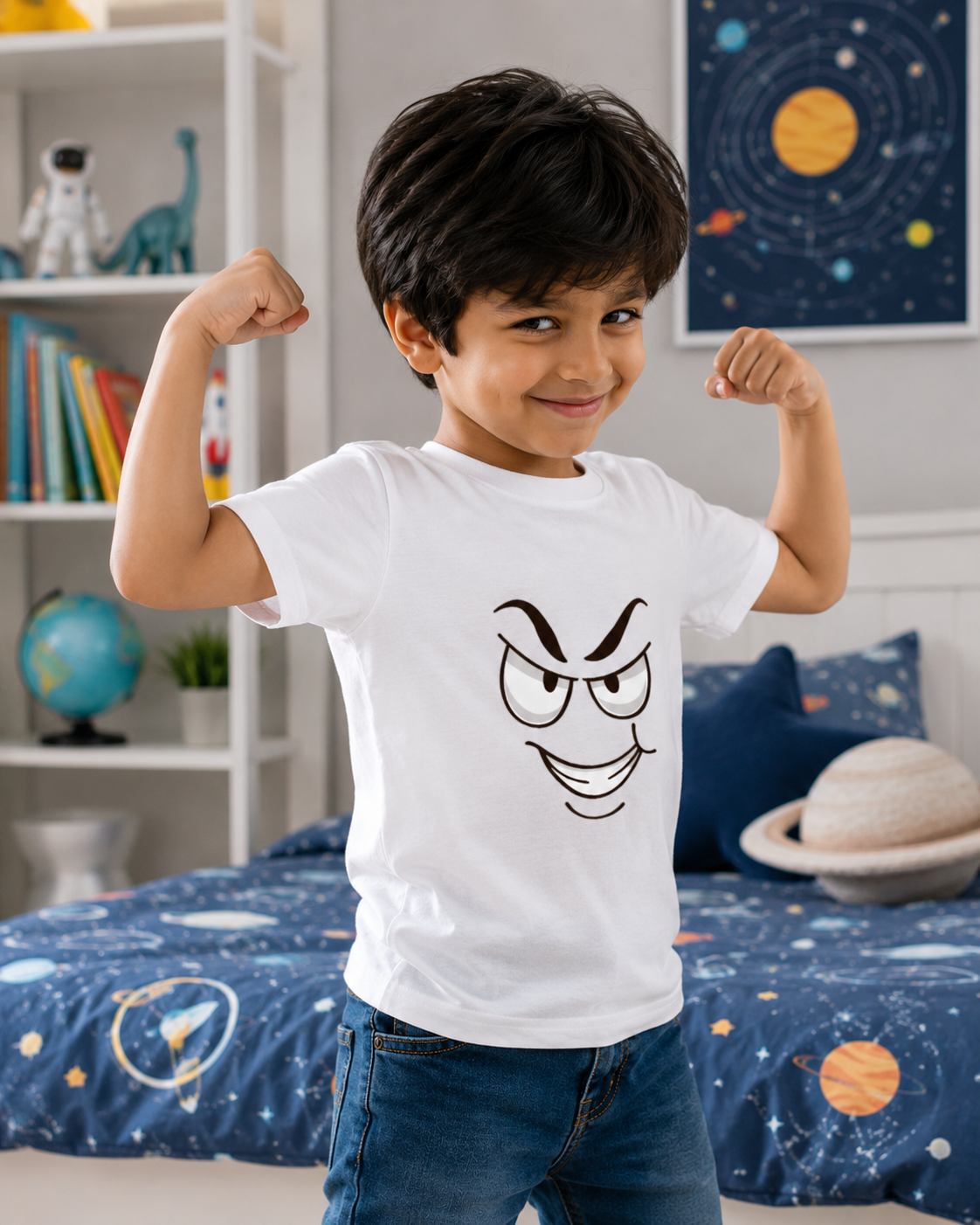 For kids: "Little Trouble Maker" Boy's Crew Neck T-Shirt