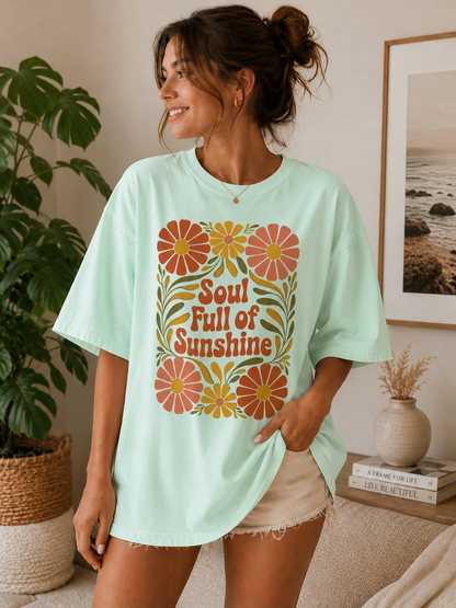 Vintage Bloom Oversized Classic T-Shirt