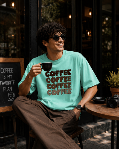Coffee Stack Oversized Unisex T-Shirt