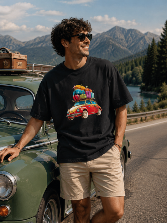 Standard Crew Graphic Unisex T-Shirt – Vintage Travel Car Edition